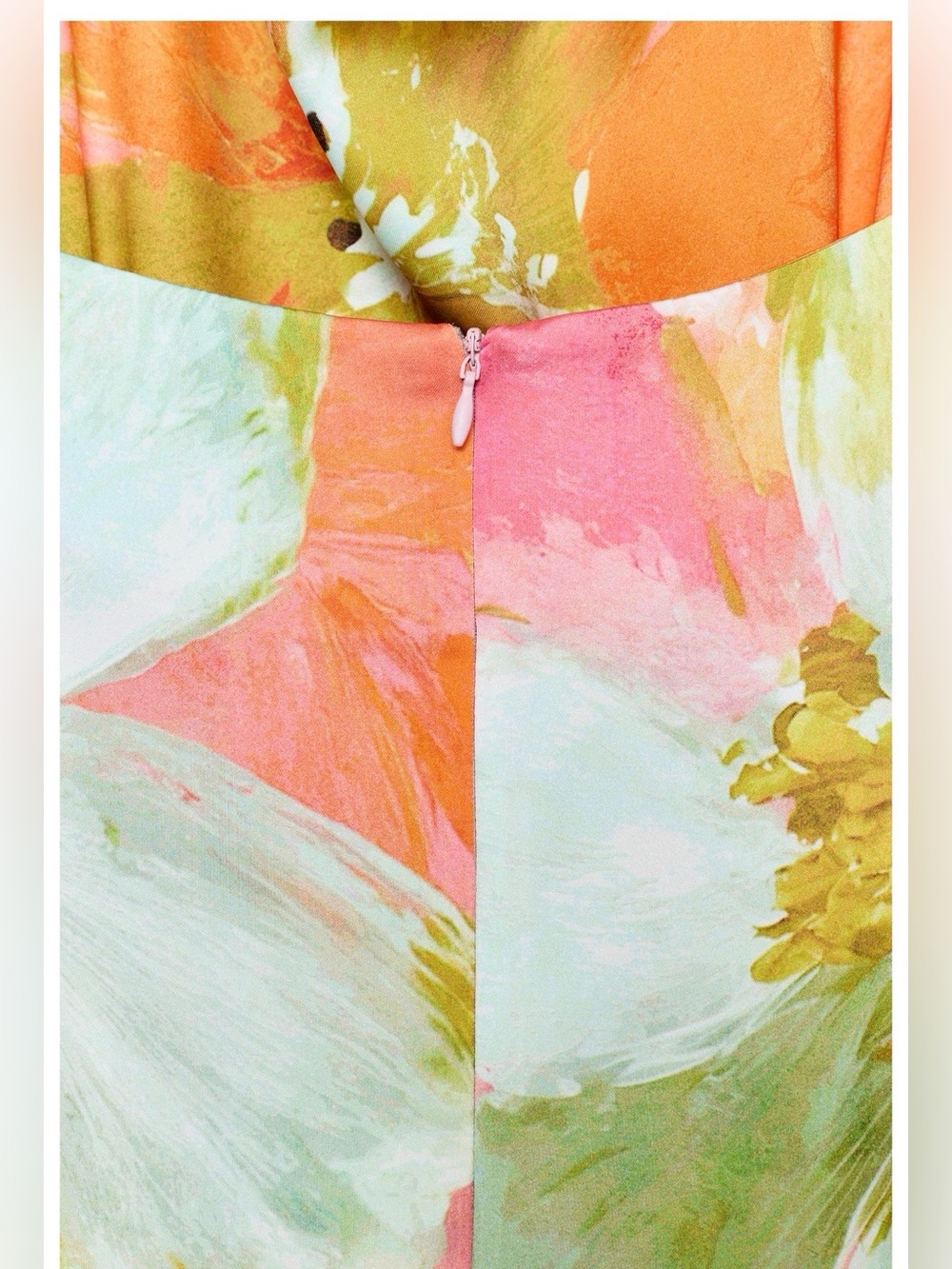 Zara Multicolor Floral Halter Midi Dress in Pink, Yellow, Aqua. POP - Picture 2 of 9